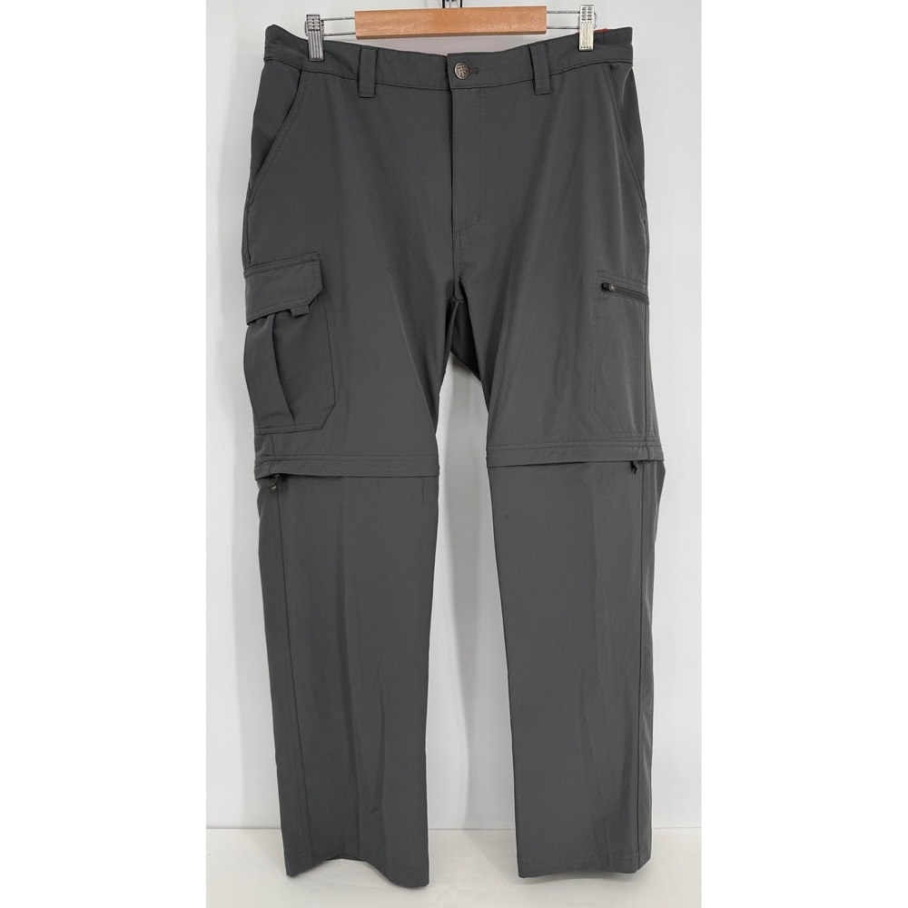 Flatwood Threads Mens Sz XL 40/42 Convertible Cargo Pants Gray Zip Off Leg